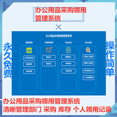 .表格excel采购企业用管理系统模板办公公司物品物品个人单位领