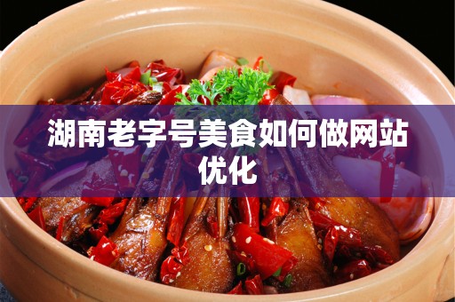 湖南老字号美食如何做网站优化