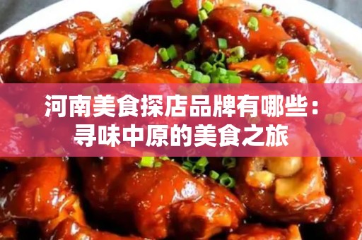 河南美食探店品牌有哪些：寻味中原的美食之旅