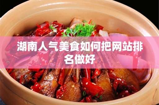 湖南人气美食如何把网站排名做好
