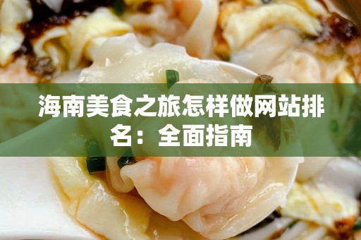 海南美食之旅怎样做网站排名：全面指南