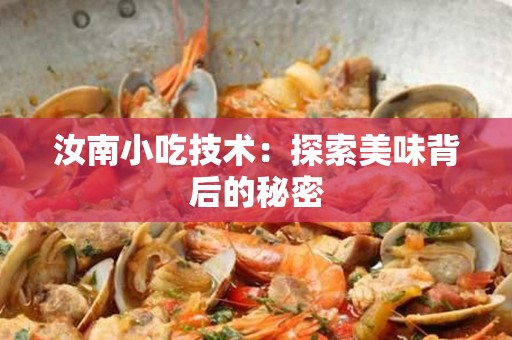 汝南小吃技术：探索美味背后的秘密
