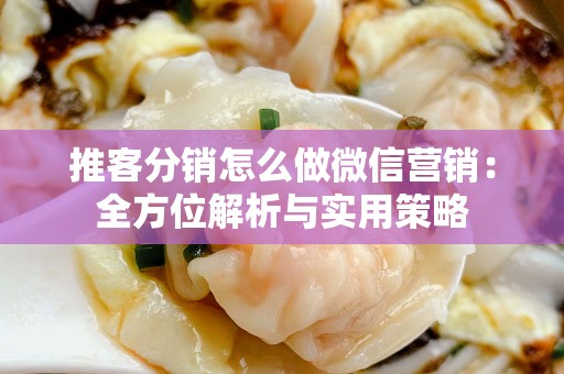 推客分销怎么做微信营销：全方位解析与实用策略