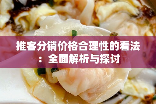 推客分销价格合理性的看法：全面解析与探讨