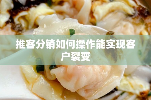 推客分销如何操作能实现客户裂变