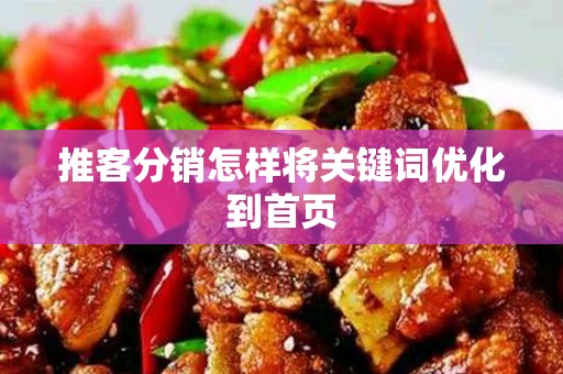 推客分销怎样将关键词优化到首页